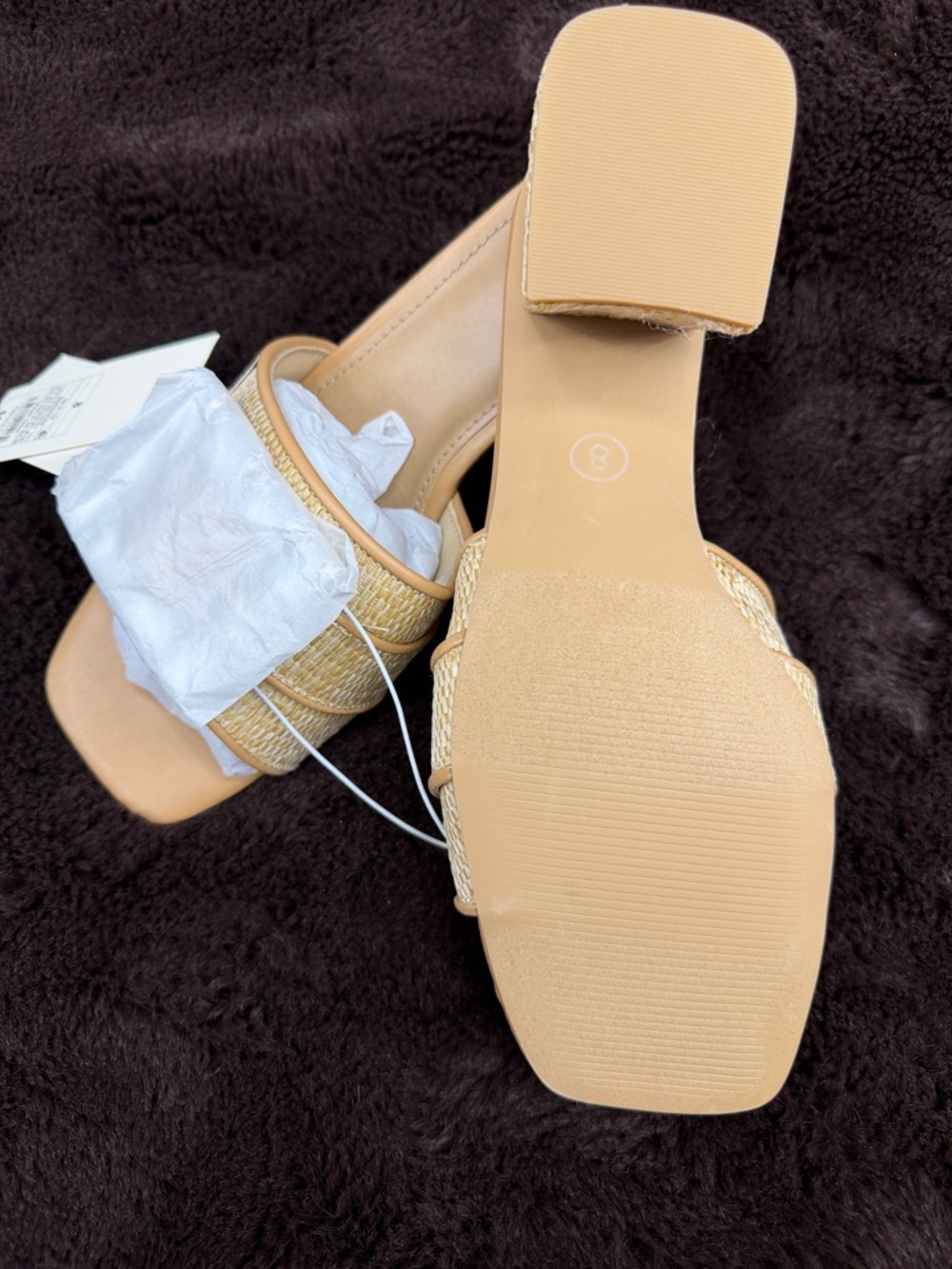 a new day Tan Woven Slide Mules with Crystal Buckle Accent - Picture 3 of 4